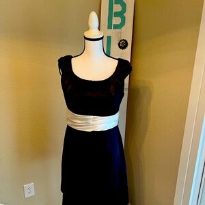 Black with white waist sash